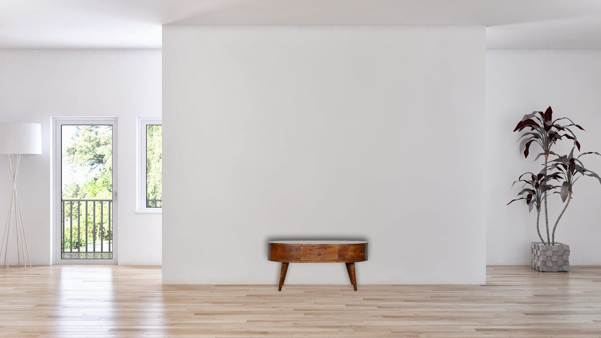 Chestnut Rounded Coffee Table Chestnut Solid Wood