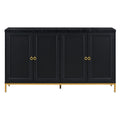 Modern Sideboard With Extra Large Storage Space With Metal Handles And Support Legs For Living Room And Dining Room Black Black Mdf