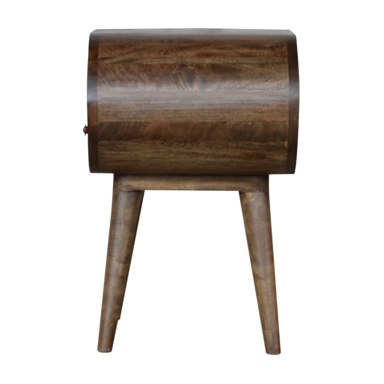 Grey Washed Circular Bedside Gray Wash Solid Wood