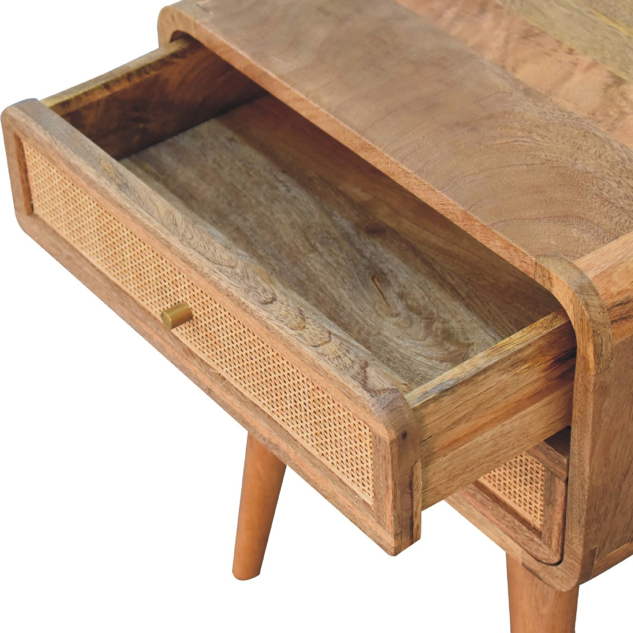 Close Knit 2 Drawer Bedside Oak Wood Rattan