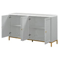 Modern Sideboard With Extra Large Storage Space With Metal Handles And Support Legs For Living Room And Dining Room Light Grey Light Gray Mdf