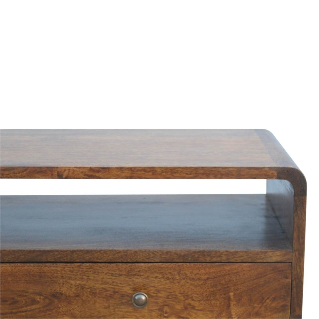Curved Chestnut Console Table Chestnut Solid Wood