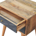 Slade Bedside Stone Gray Solid Wood