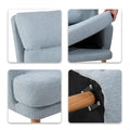 Accent Chair With Ottoman Set, Fabric Armchair With Wood Legs And Adjustable Backrestmid Century Modern Comfy Lounge Chair For Living Room, Bedroom, Reading Room And Study Blue Textile 1 Seat