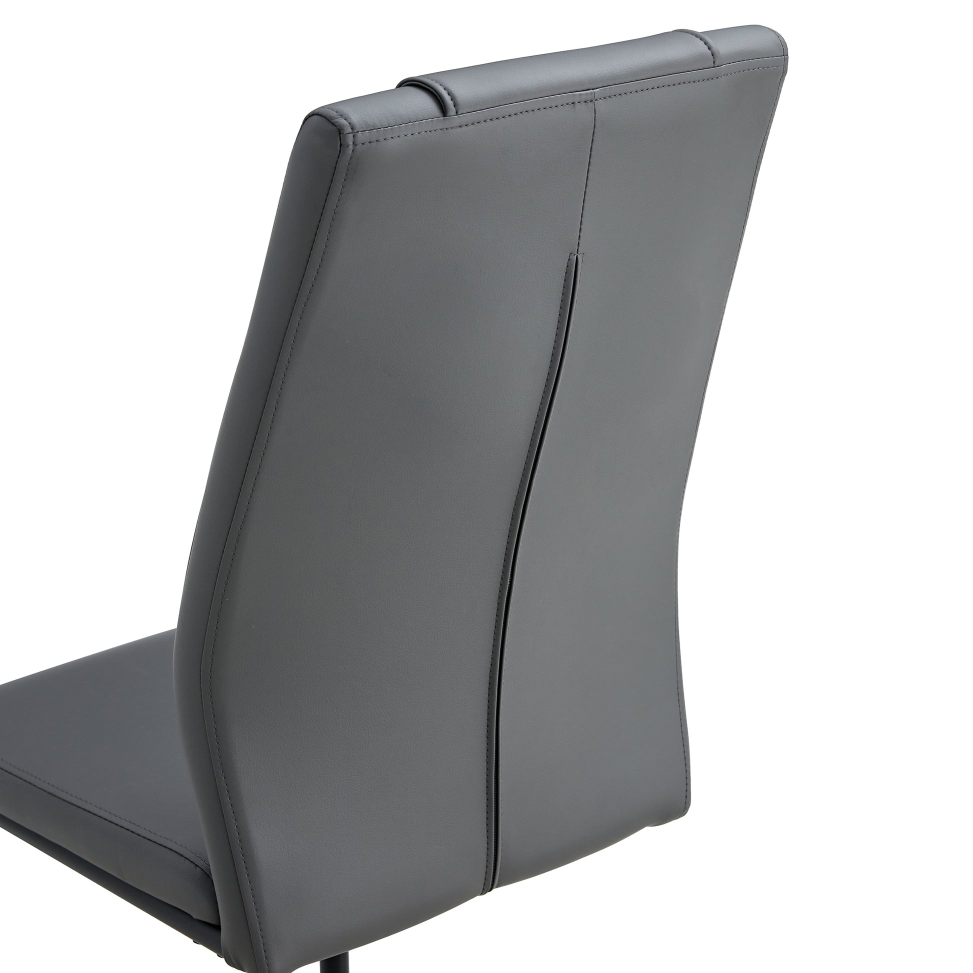 Modern Dining Chair With Faux Leather Cushioned Seats Dining Chair With Metal Legs, Suitable For Kitchen, Living Room, Bedroom, Dining Room Side Chairs, Set Of 4 Pieces Gray Pu Leather C 001 Gray Pu