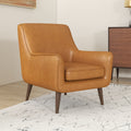 Alex Tan Leather Lounge Chair Beige Leather