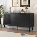 Modern Cabinet With 2 Doors And 3 Drawers, Suitable For Living Rooms, Studies, And Entrances. Black Mdf