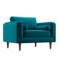 Amber Velvet Lounge Chair Blue Velvet