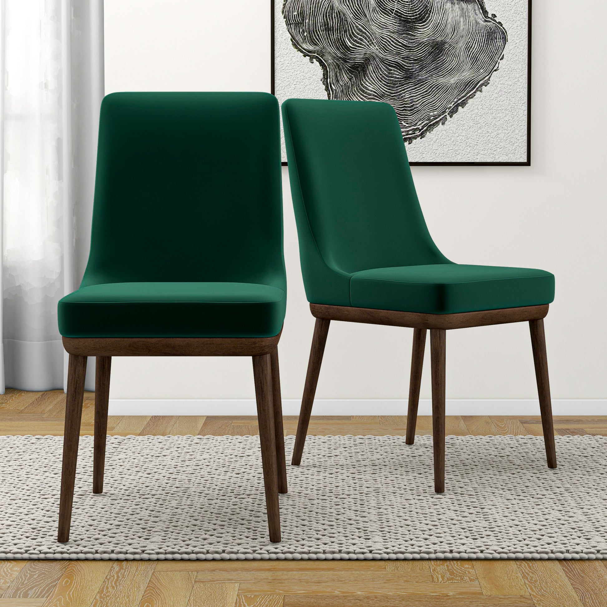 Kate Mid Century Modern Dining Chair Set Of 2 Multi Velvet