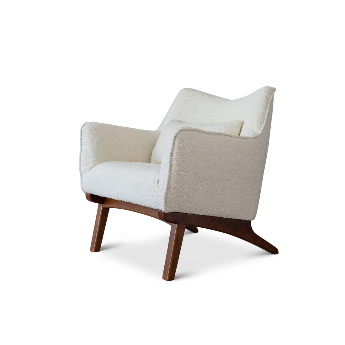 Brayden Mid Century Moder Armchair Beige Boucle
