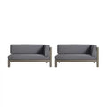 Brava X Back Right Corner Bench Of Set 2 Dark Grey Acacia Wood