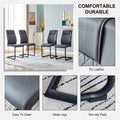 Modern Dining Chair With Faux Leather Cushioned Seats Dining Chair With Metal Legs, Suitable For Kitchen, Living Room, Bedroom, Dining Room Side Chairs, Set Of 4 Pieces Gray Pu Leather C 001 Gray Pu