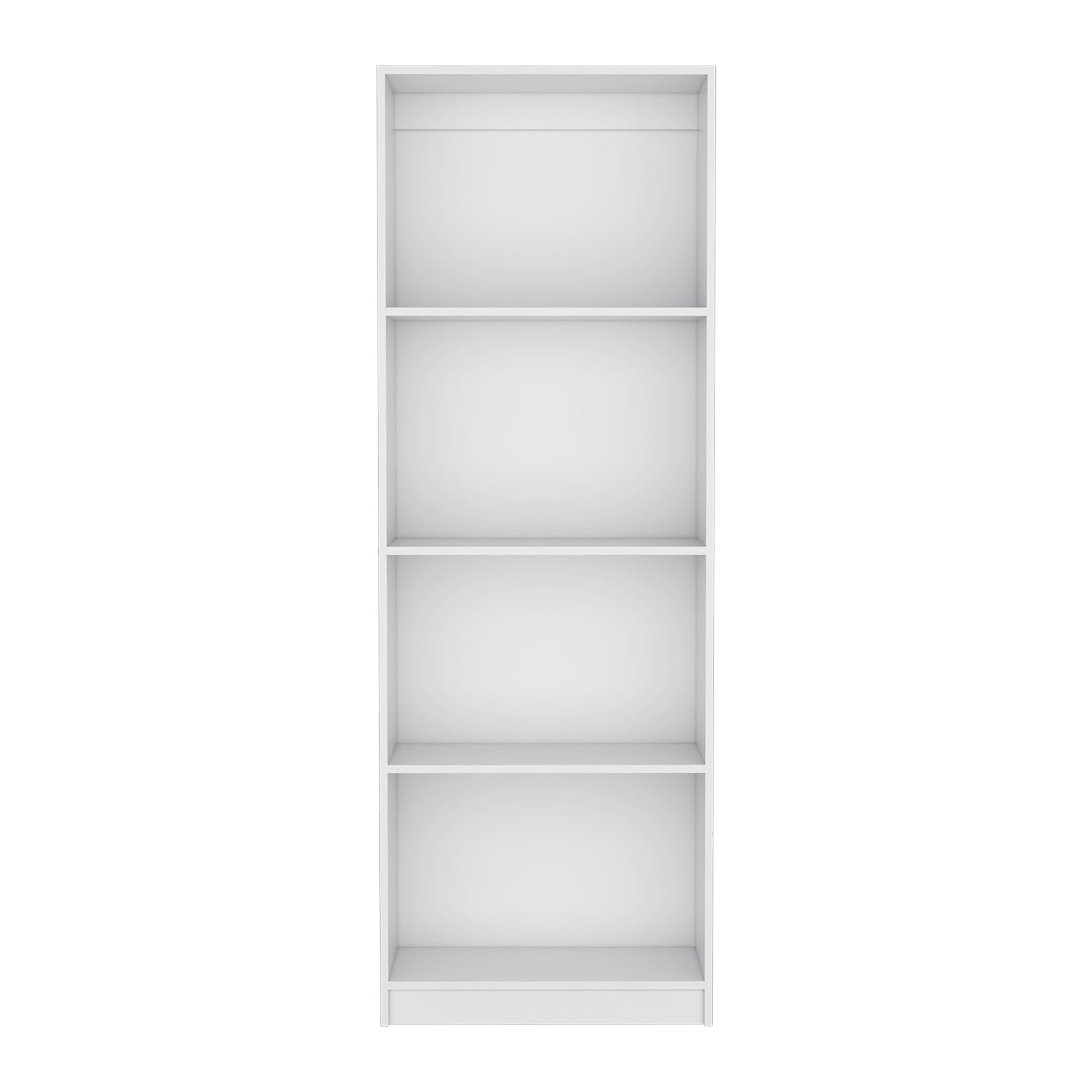Vinton Bookcase With Spacious Tier Shelving Design, White White Particle Board Pine