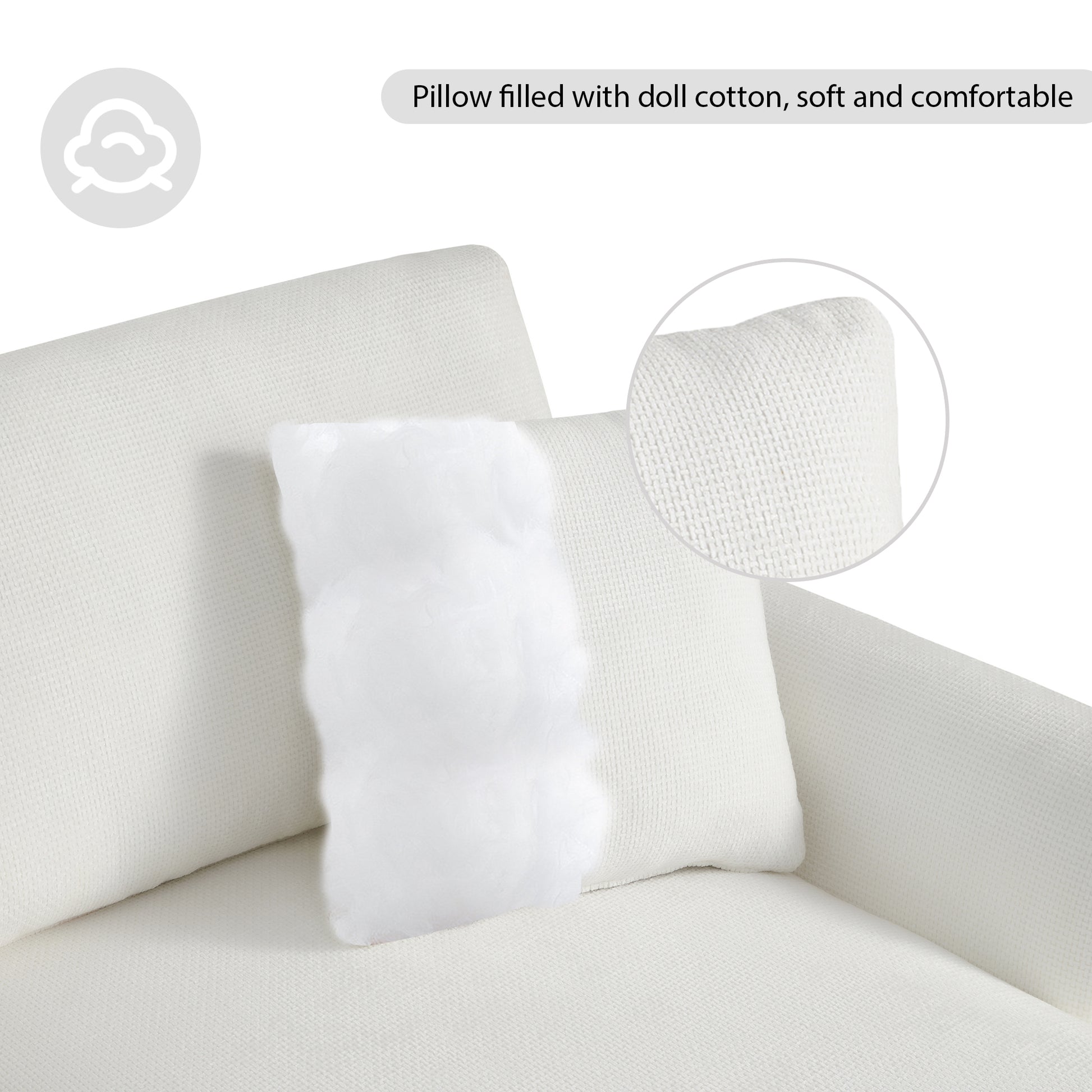 119*55" Modern Oversized Sectional Sofa,L Shaped Luxury Couch Set With 2 Free Pillows,5 Seat Chenille Indoor Furniture With Chaise For Living Room,Apartment,Office,2 Colors White Chenille