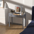 Sleek Grey Vanity Table With Led Lights, Flip Top Mirror And 2 Drawers, Jewelry Storage For Women Dressing Grey 2 Drawers Mdf