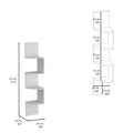Roy Corner Floating Shelf, Modern 4 Tier Display, White White Particle Board Pine