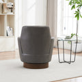 Pu Leather Swivel Barrel Chair, Swivel Accent Chairs Armchair For Living Room, Reading Chairs For Bedroom Comfy, Round Barrel Chairs With Gold Stainless Steel Base Grey Grey Primary Living Space