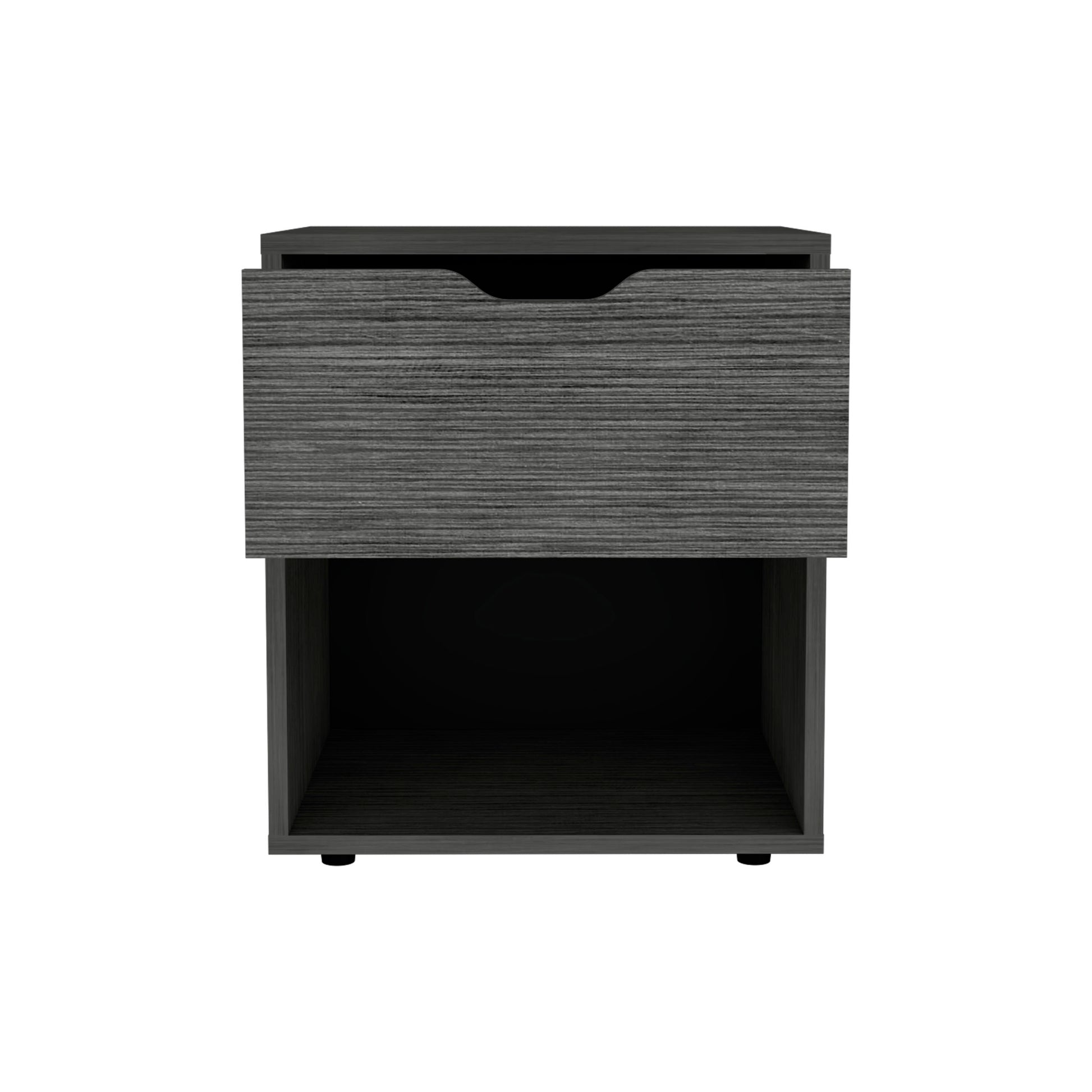 19.7" H Nightstand End Table With Open Shelf,Ligth Gray Light Gray Particle Board Pine