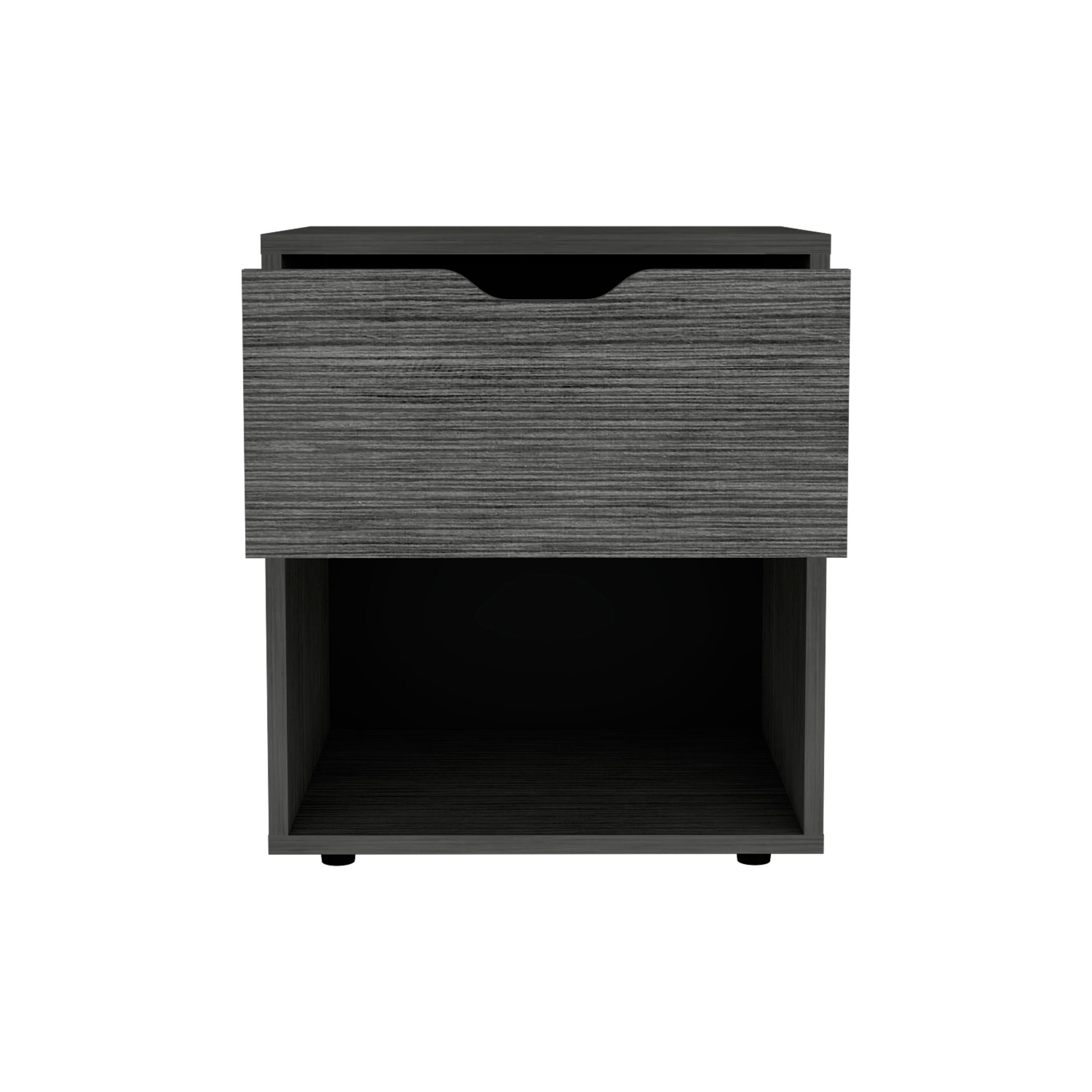 Depot E Shop Adak 19.7" H Nightstand End Table With Open Shelf,Ligth Gray Light Gray Particle Board Pine