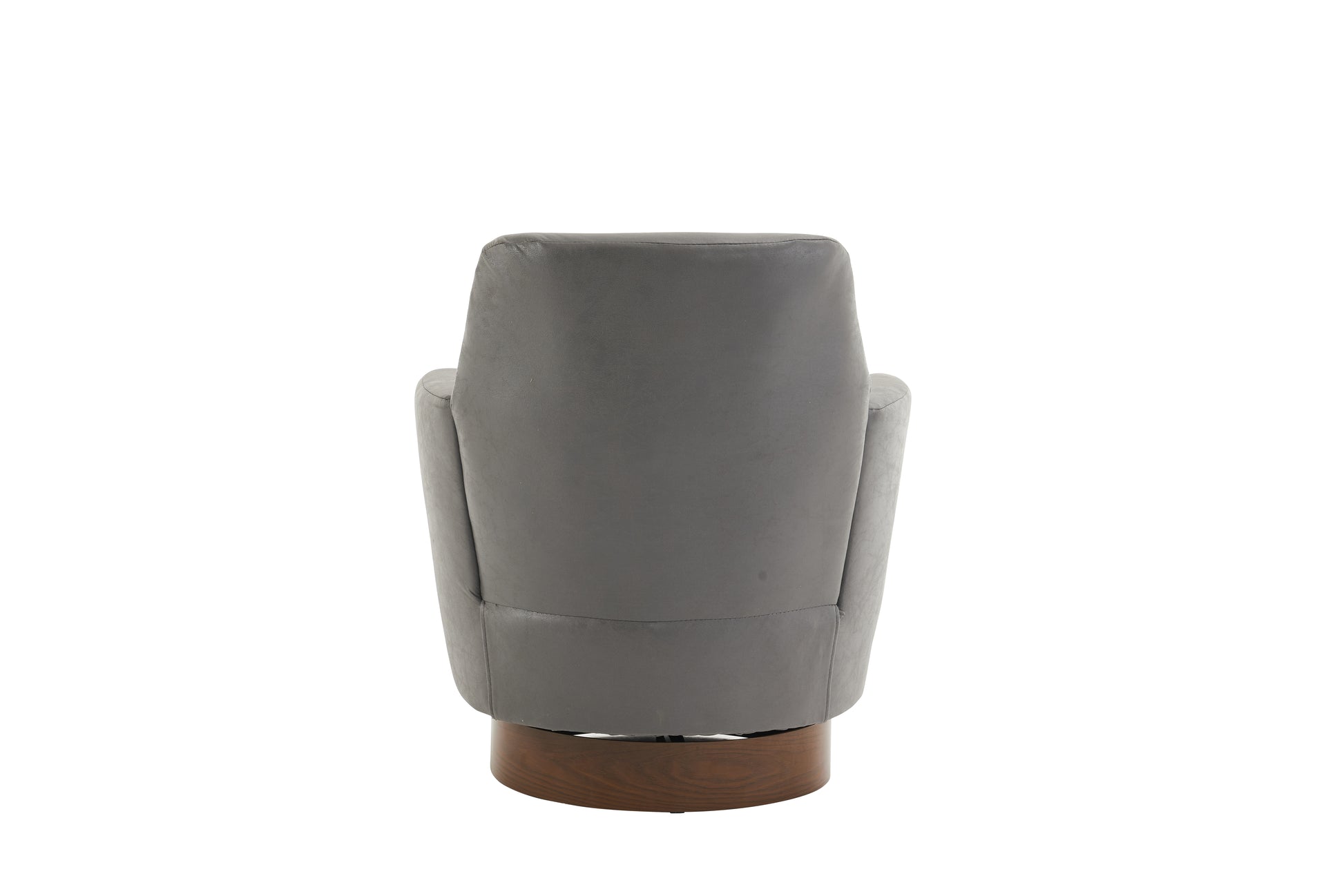 Pu Leather Swivel Barrel Chair, Swivel Accent Chairs Armchair For Living Room, Reading Chairs For Bedroom Comfy, Round Barrel Chairs With Gold Stainless Steel Base Grey Grey Primary Living Space