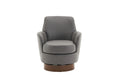 Pu Leather Swivel Barrel Chair, Swivel Accent Chairs Armchair For Living Room, Reading Chairs For Bedroom Comfy, Round Barrel Chairs With Gold Stainless Steel Base Grey Grey Primary Living Space