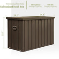 200 Gallon Outdoor Storage Deck Box Waterproof, Large Patio Storage Bin For Outside Cushions, Throw Pillows, Garden Tools, Lockable Dark Brown Dark Brown Steel