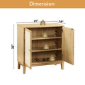Buffet Cabinet With Storage,Storage Cabinet With Natural Rattan Decorated Doors,Rattan Cabinet With Adjustable Shelf,Sideboard For Living Room,Kitchen,Hallway,2 Doors, Storage, Natural Natural Rubber Wood