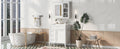 30'' Bathroom Vanity With Top Sink, Modern Bathroom Storage Cabinet With 2 Drawers And A Tip Out Drawer, Freestanding Vanity Set With Mirror Cabinet, Single Sink Bathroom Vanity White Bathroom Solid