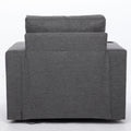 Modern Swivel Accent Sofa Chair, Ergonomic Casual 90 Degree Swivel Single Sofa Seat With Drink Holder Living Room Chair ,Soft Egyptian Velvet Sofa Chair Grey Brown Wood Primary Living Space Delicate Duty Pine 1 Seat Grey Linen Soft Cushion Back Art
