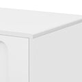 Modern Tv Stand For Tvs Up To 80 Inches, Entertainment Center With Glass Door, 2 Drawers And Cabinets, Wood Tv Storage Cabinet With Solid Wood Legs And Metal Handles For Living Room White Mdf