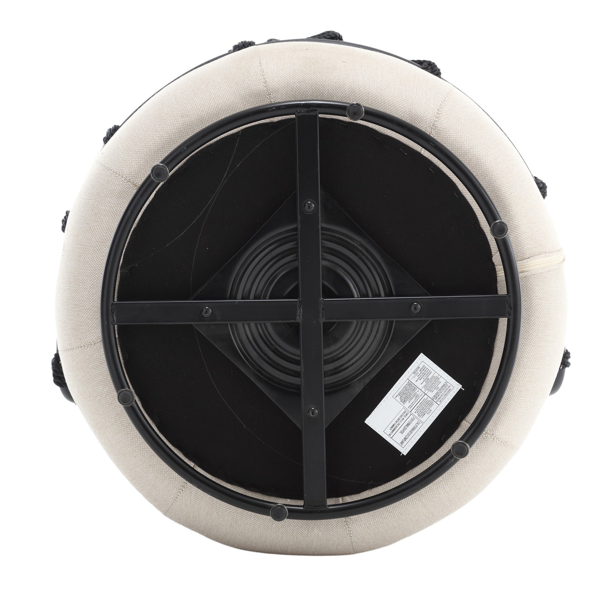 Coolmore Upholstered Tufted Living Room Chair Textured Linen Fabric Accent Chair With Metal Stand Beige Linen