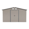 Patio, Lawn & Garden,Metal Outdoor Storage Shed 10Ft X 12Ft,Clearance With Lockable Door Metal Garden Shed Steel Anti Corrosion Storage House Waterproof Tool Shed For Backyard Patio Brown Metal