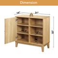Buffet Cabinet With Storage,Storage Cabinet With Natural Rattan Decorated Doors,Rattan Cabinet With Adjustable Shelf,Sideboard For Living Room,Kitchen,Hallway,1 Doors, Shelf With Storage, Natural Natural Rubber Wood
