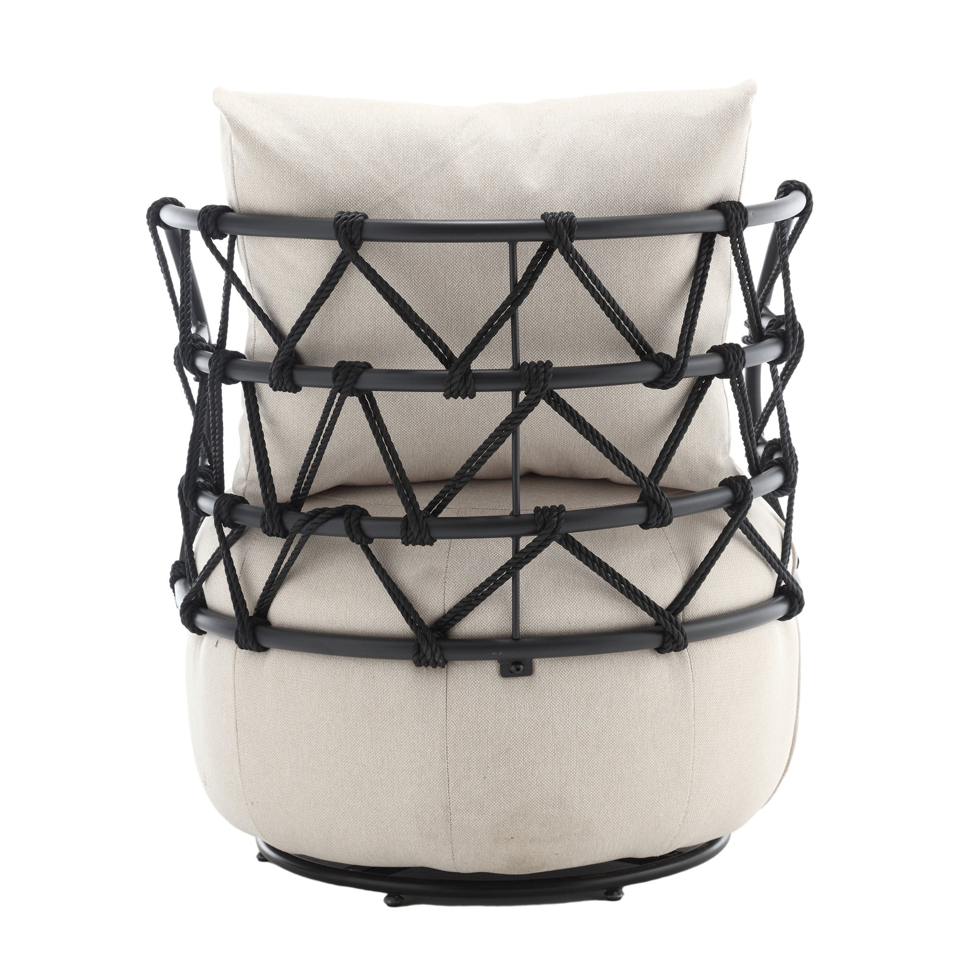 Coolmore Upholstered Tufted Living Room Chair Textured Linen Fabric Accent Chair With Metal Stand Beige Linen