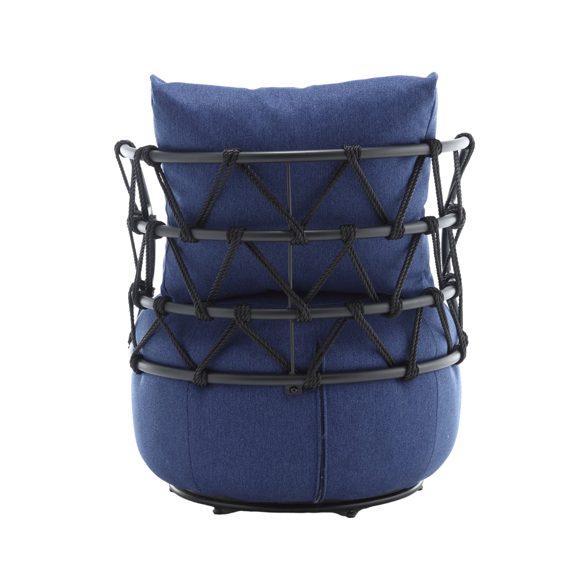 Coolmore Upholstered Tufted Living Room Chair Textured Linen Fabric Accent Chair With Metal Stand Navy Primary Living Space Foam Linen