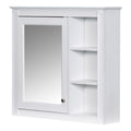 30'' Bathroom Vanity With Top Sink, Modern Bathroom Storage Cabinet With 2 Drawers And A Tip Out Drawer, Freestanding Vanity Set With Mirror Cabinet, Single Sink Bathroom Vanity White Bathroom Solid