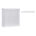 30'' Bathroom Vanity With Top Sink, Modern Bathroom Storage Cabinet With 2 Drawers And A Tip Out Drawer, Freestanding Vanity Set With Mirror Cabinet, Single Sink Bathroom Vanity White Bathroom Solid