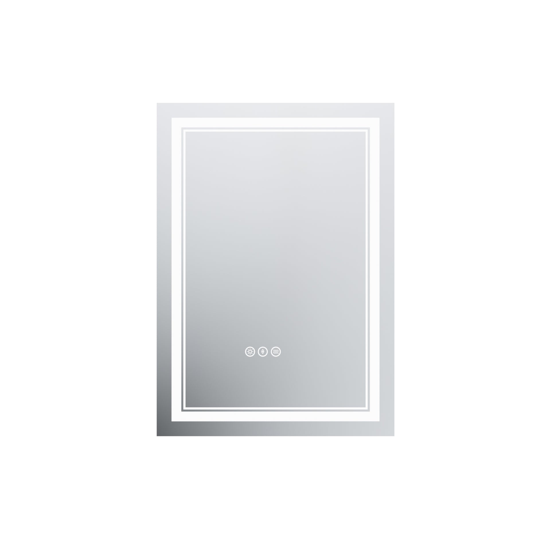 Led Bathroom Mirror, 20X28 Inch Bathroom Vanity Mirrors With Lights, Mirrors For Wall With Smart Touch Button, Anti Fog, Memory Function, Stepless Dimmable Makeup Mirror Horizontal Vertical White Aluminum