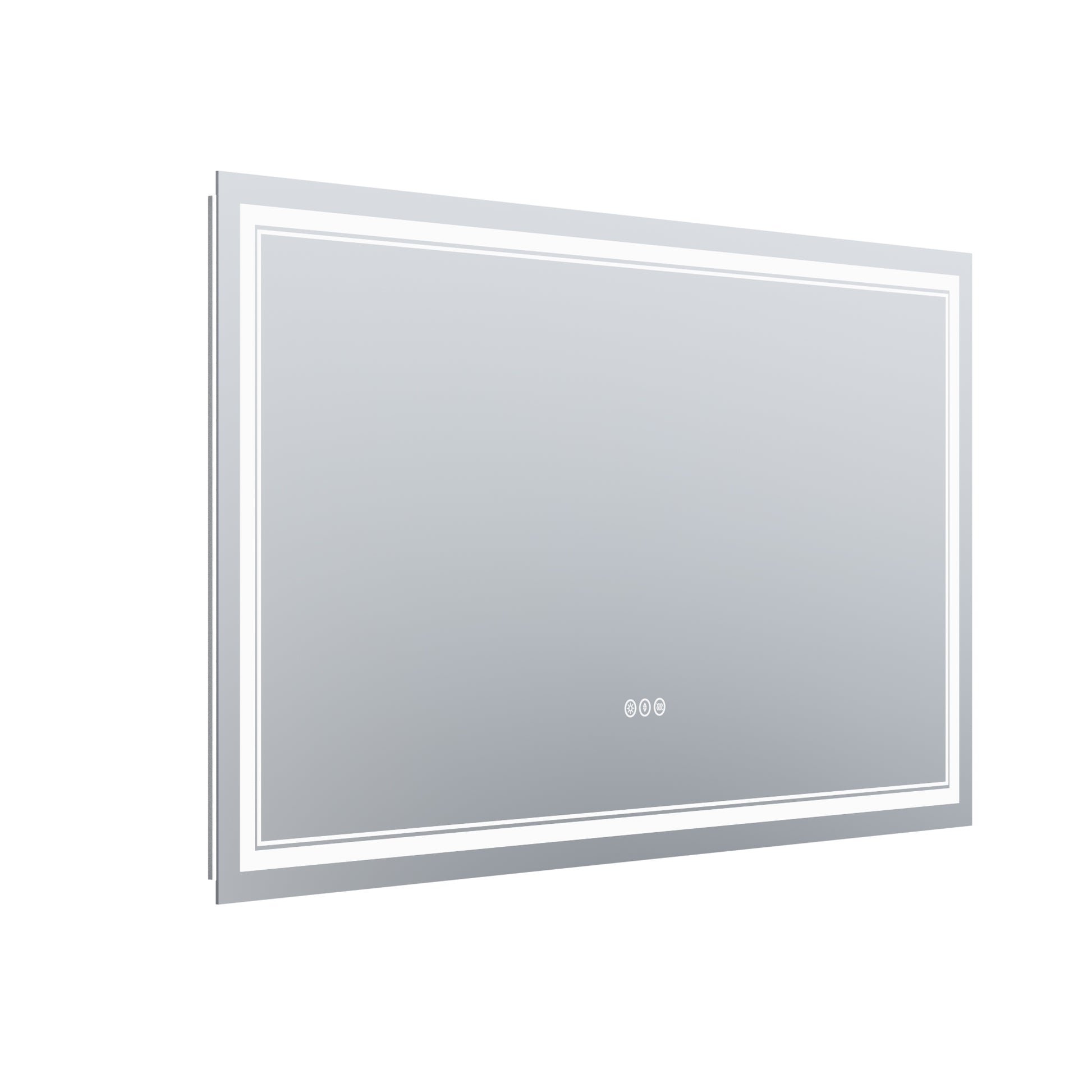 Led Bathroom Mirror, 30X55 Inch Bathroom Vanity Mirrors With Lights, Mirrors For Wall With Smart Touch Button, Anti Fog, Memory Function, Stepless Dimmable Makeup Mirror Horizontal Vertical White Aluminium