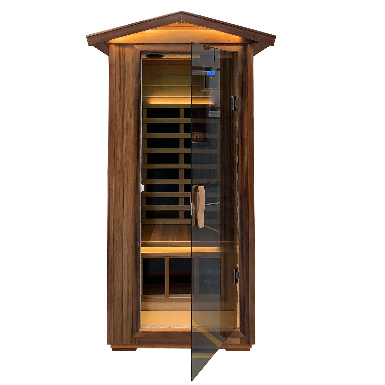 Red Cedar Single Outdoor Sauna Outdoor Indoor Wooden Sauna Room Natural Wood Solid Wood