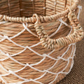 Round Water Hyacinth Woven Basket With Handles 18