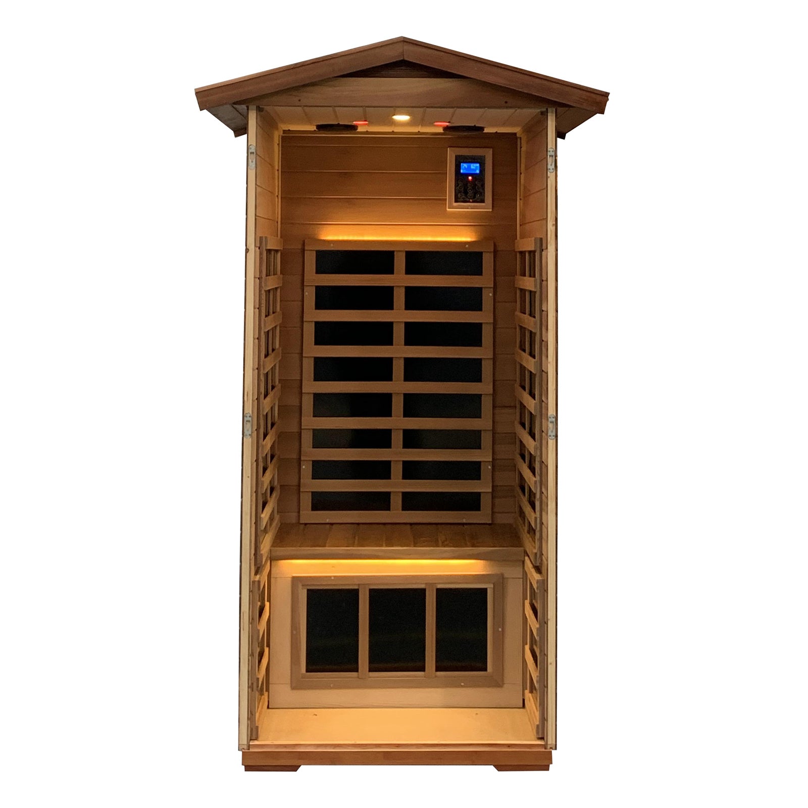 Red Cedar Single Outdoor Sauna Outdoor Indoor Wooden Sauna Room Natural Wood Solid Wood