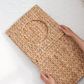 Water Hyacinth Woven Wicker Square Cat Bed Cave 13