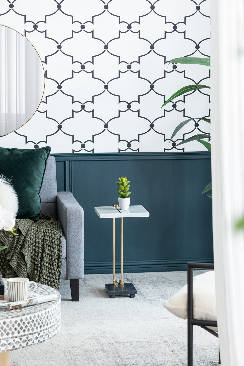 12.5X12X22" Aluminum And Marble C Shaped Side Table, White Gold Black, Artistic Accent Table For Living Room Entryway Bedroom Gold Primary Living Space Art Deco,Luxury,Modern Marble Metal