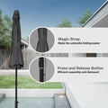Patio Umbrella Outdoor Table Market Yard Umbrella Grey Manual Garden & Outdoor Uv Resistant Umbrellas Stainless Steel