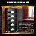 Veripco Garage Storage Cabinets With Locking Doors And 4 Adjustable Shelves, Metal Storage Cabinets With Wheels For Garage, Office, Kitchen, Laundry&Utility Room Filing Cabinets 3 4 Shelves Powder Coated Black Office Adjustable Shelves Metal