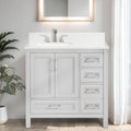 36 In Undermount Single Sink Bathroom Storage Cabinet With Engineered Carrara Marble Top Light Gray 2 4 36 To 47 In 36 To 59 In Soft Close Doors Bathroom 20 25 Inches Mdf Painted