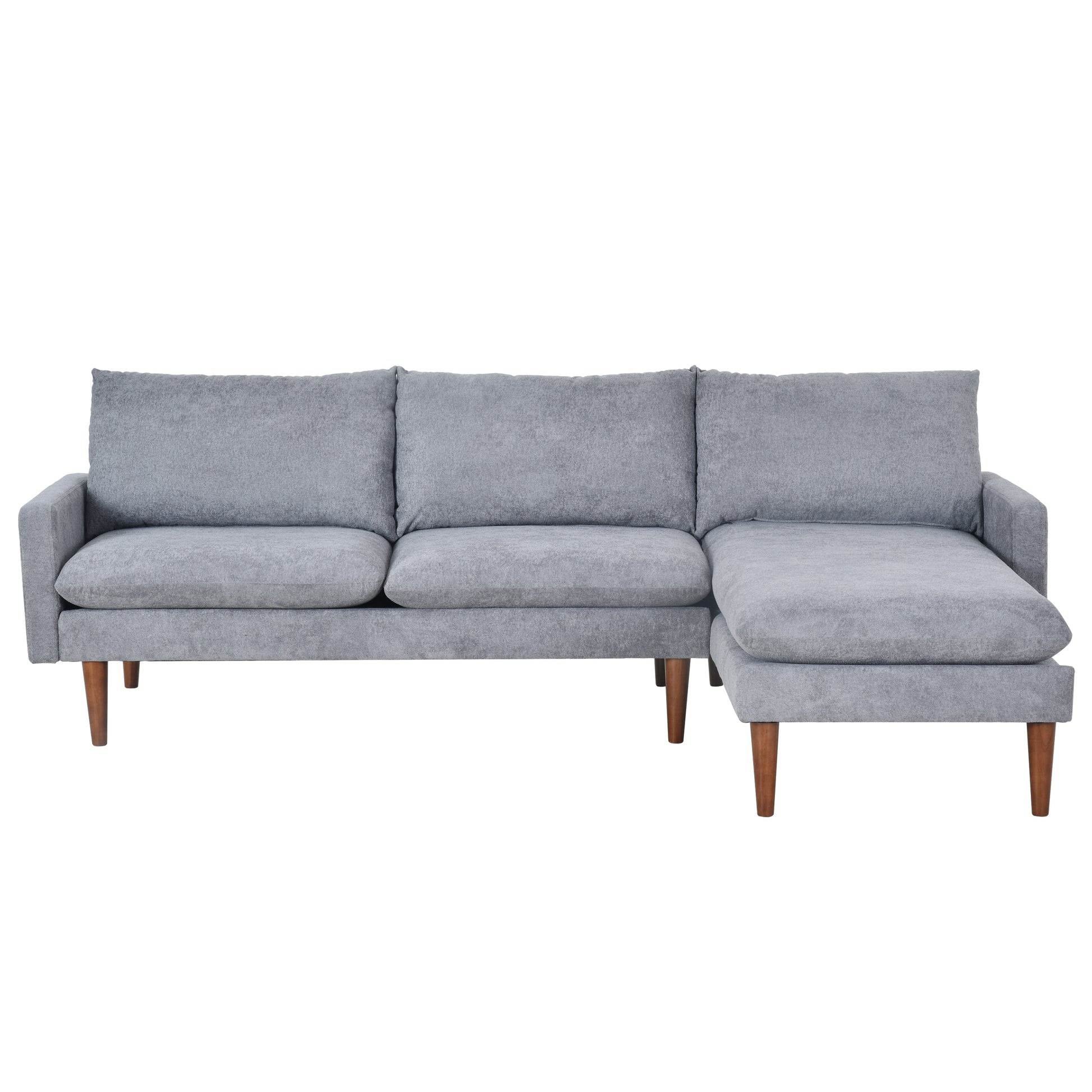 L Shaped Sofa With Padded Cashmere: Multi Functional Design, Modern Luxury Appearance Ideal For Living Rooms, Apartments Easy Assembly & Maintenance,Grey Grey Velvet Wood Primary Living Space Medium Soft Art Deco Square Arms Memory Foam Velvet 3 Seat