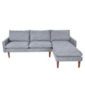 L Shaped Sofa With Padded Cashmere: Multi Functional Design, Modern Luxury Appearance Ideal For Living Rooms, Apartments Easy Assembly & Maintenance,Grey Grey Velvet Wood Primary Living Space Medium Soft Art Deco Square Arms Memory Foam Velvet 3 Seat