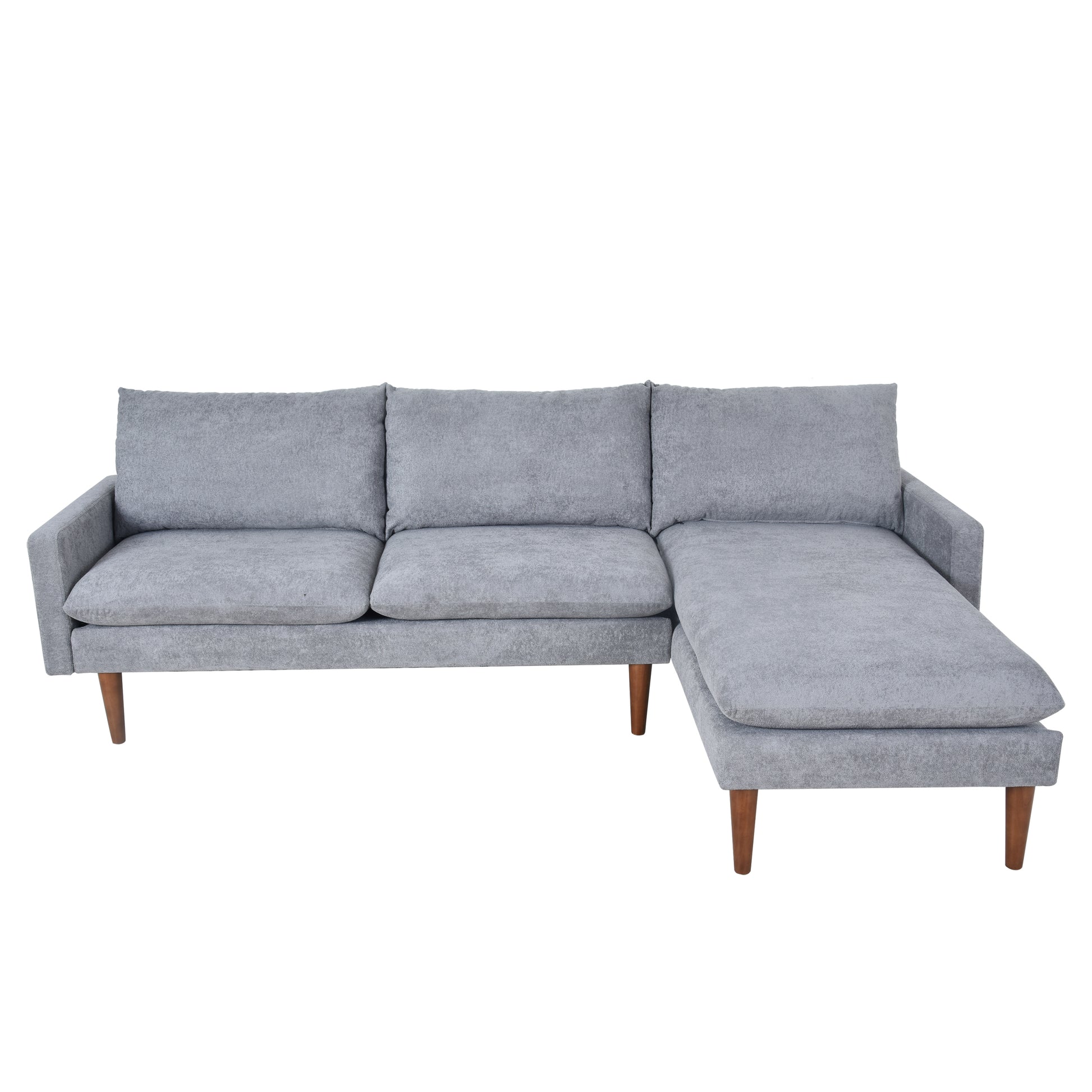 L Shaped Sofa With Padded Cashmere: Multi Functional Design, Modern Luxury Appearance Ideal For Living Rooms, Apartments Easy Assembly & Maintenance,Grey Grey Velvet Wood Primary Living Space Medium Soft Art Deco Square Arms Memory Foam Velvet 3 Seat